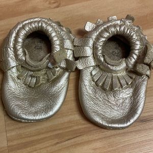 Freshly picked platinum fringe moccasin